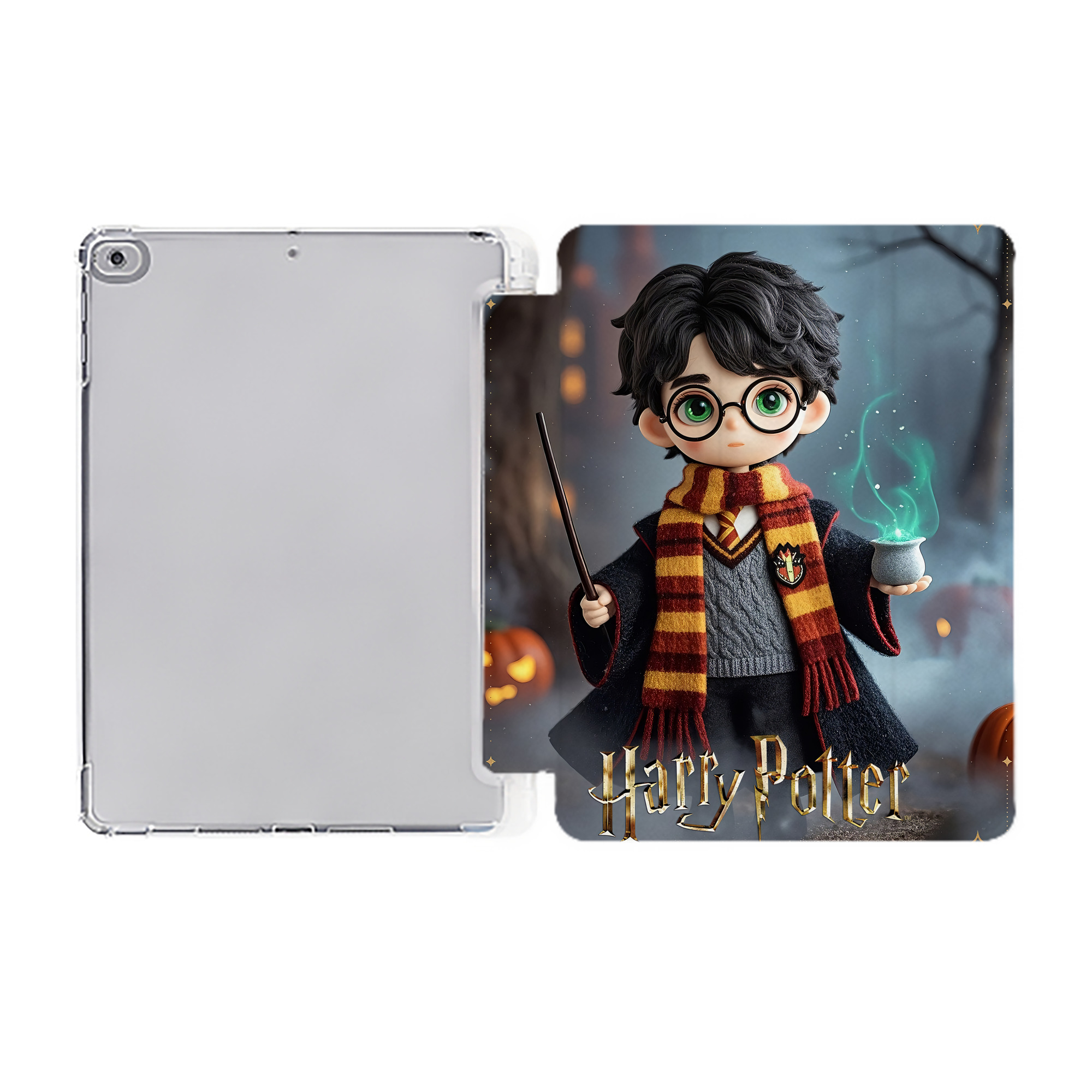 （画像用） Harry Potter ハリー・ポッターシリーズ IPad ケース ペン収納付き 三つ折りスタンド PUレザー×シリコン 対応機種9.5/10.5/10.9インチ